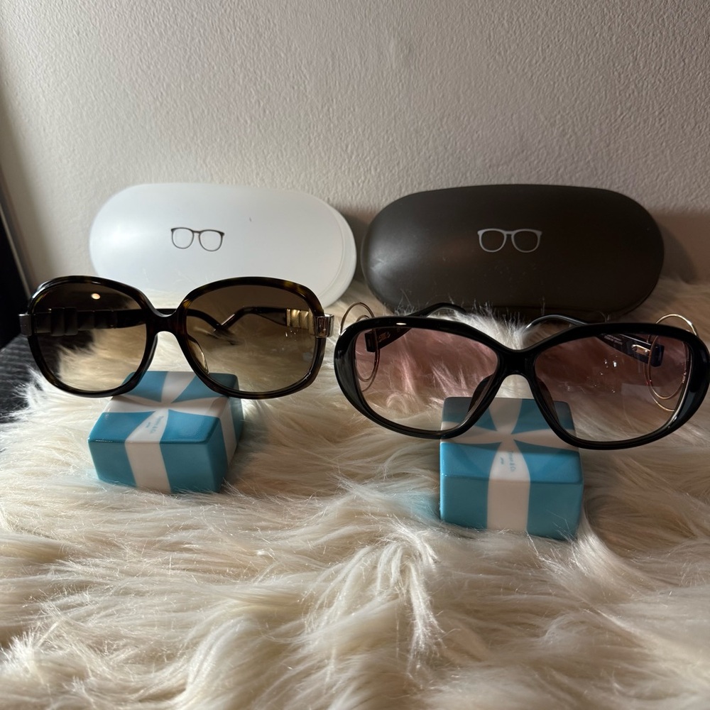 Christian Dior Stylish Black and Brown Vintage Classic Sunglasses Set